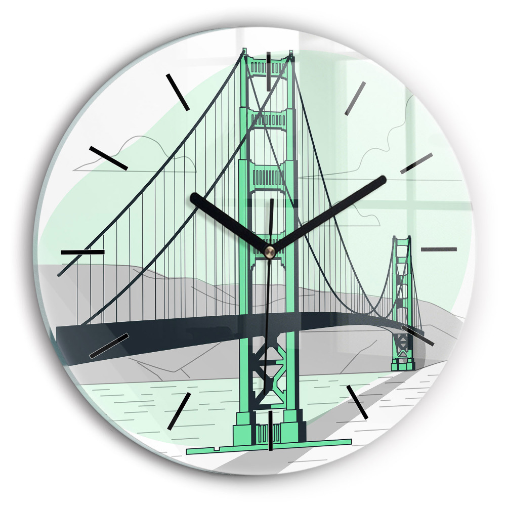 Kerek falióra 30 cm Zöld híd