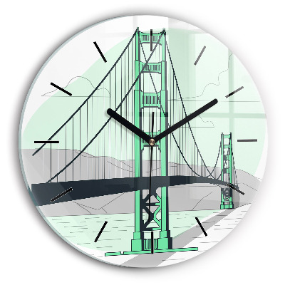 Kerek falióra 30 cm Zöld híd