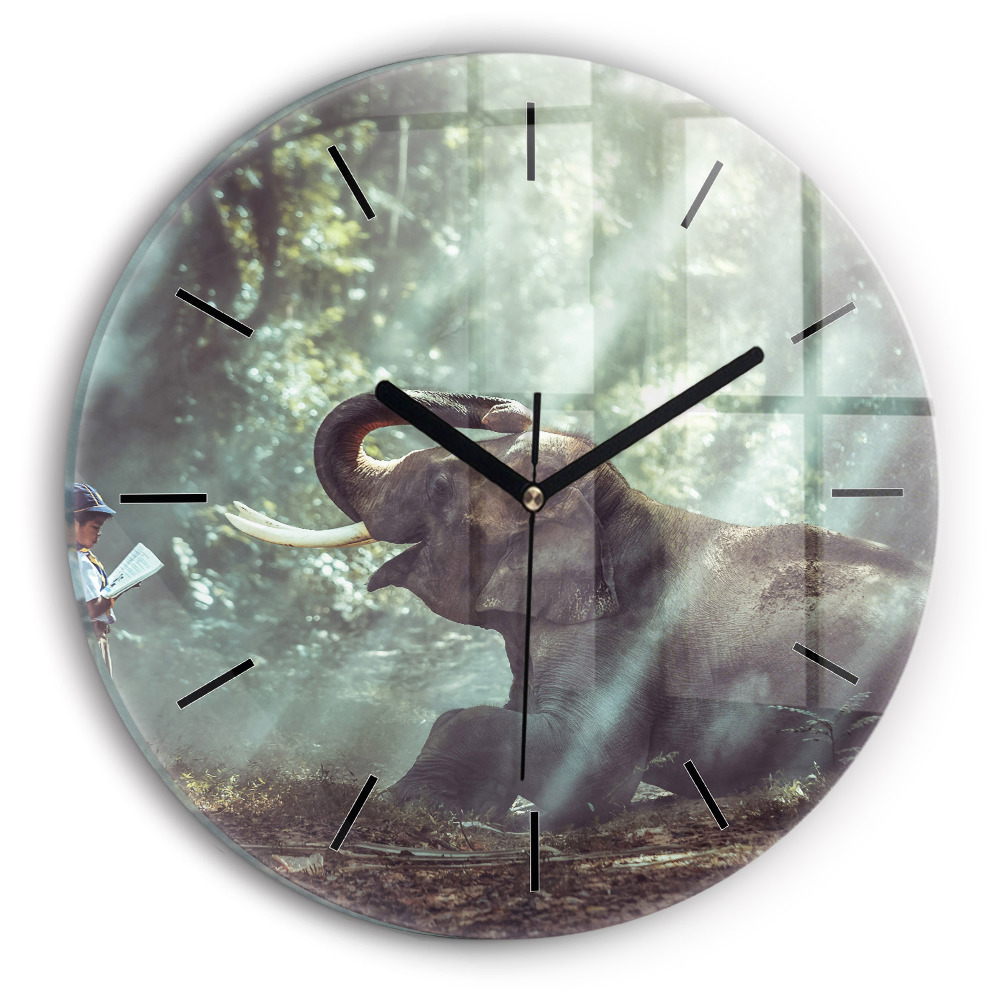 Fali üvegóra kerek 30 cm Könyvet olvasó fiú