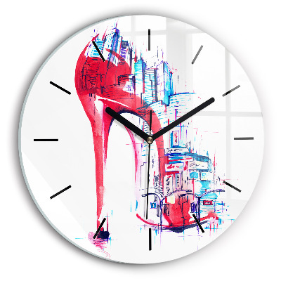 Egyedi üvegóra kerek 30 cm Piros sarok