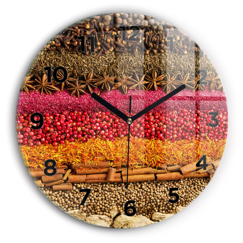 Kerek falióra 30 cm Fűszerek sorai