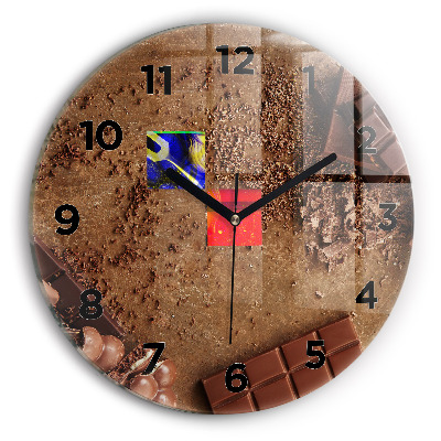 Egyedi üvegóra kerek 30 cm Csokoládé