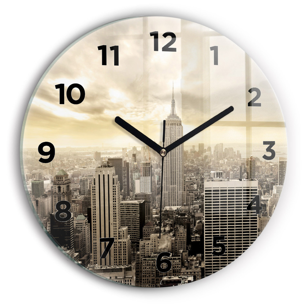 Egyedi üvegóra kerek 30 cm Felhőkarcoló New Yorkban