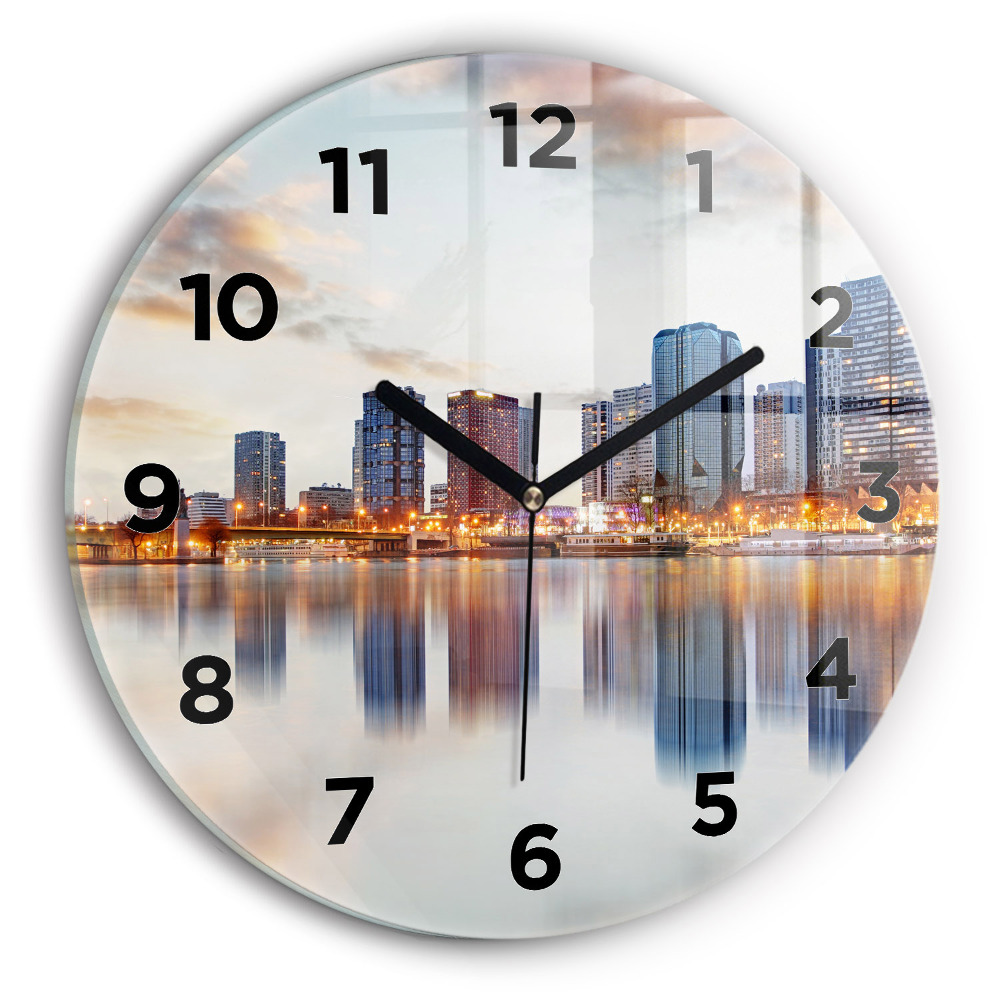 Fali üvegóra kerek 30 cm Panoráma az Eiffel-toronnyal