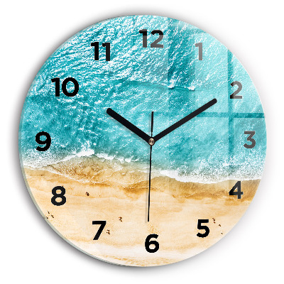 Egyedi üvegóra kerek 30 cm Tengerparti emberek