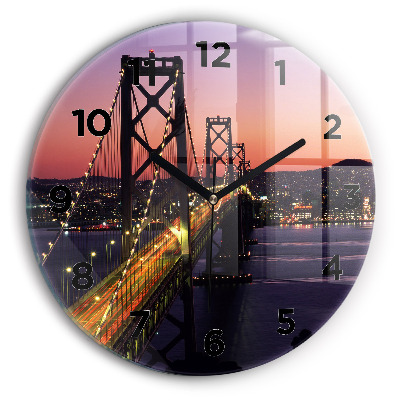 Kerek üvegóra 30 cm USA naplemente