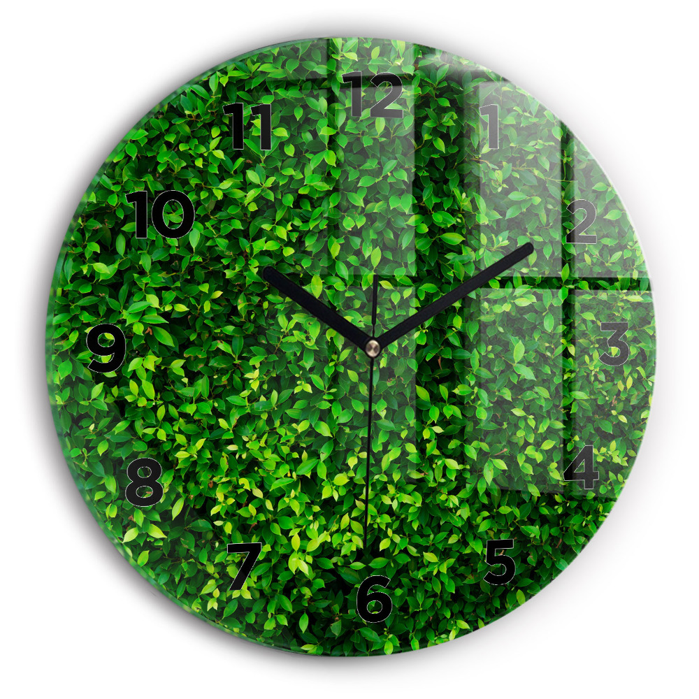 Kerek üvegóra 30 cm Sövény levelek