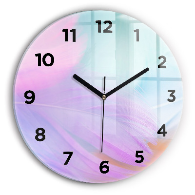 Kerek üvegóra 30 cm Színes tollak