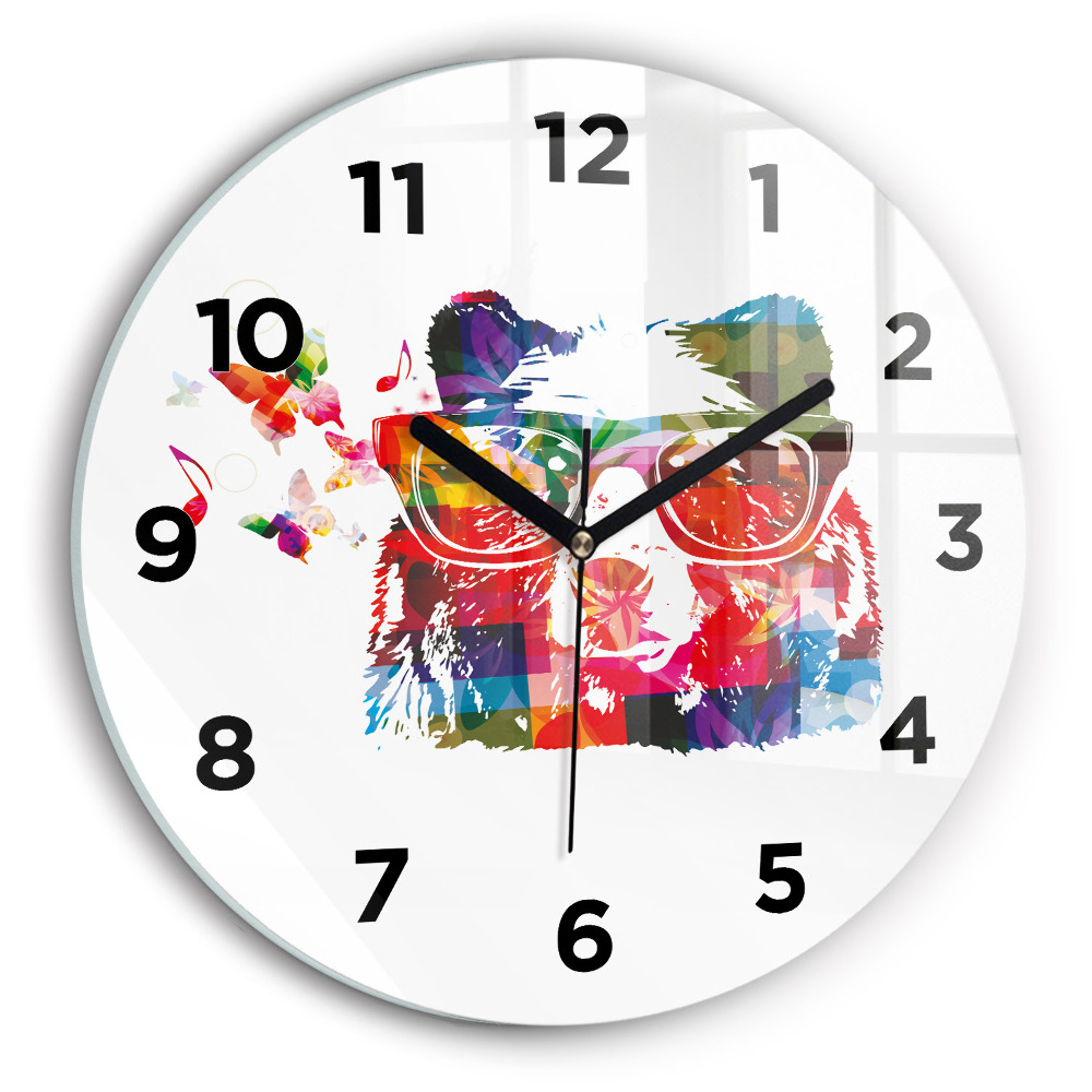 Egyedi üvegóra kerek 30 cm Medvefej