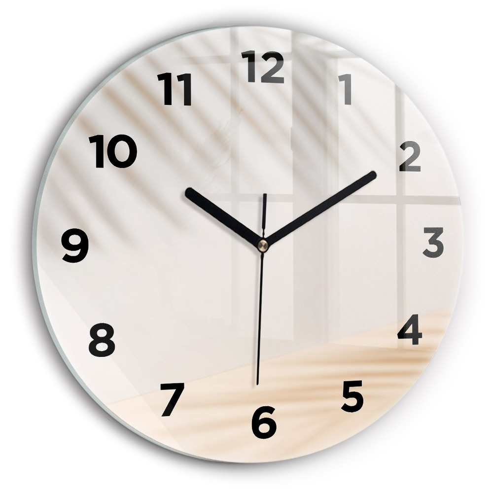 Egyedi üvegóra kerek 30 cm Krém absztrakció