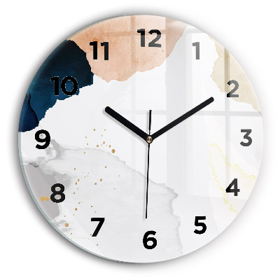 Egyedi üvegóra kerek 30 cm Foltok absztrakt