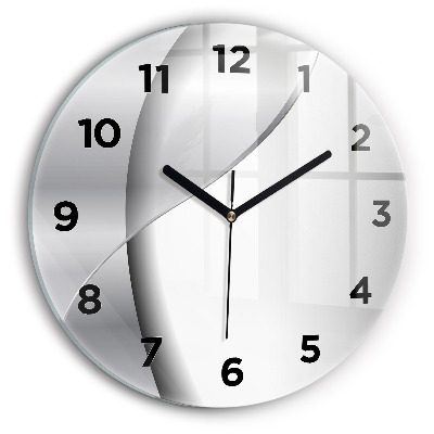 Kerek falióra 30 cm Fekete és ezüst vonalak