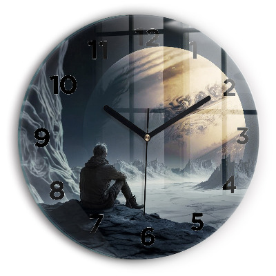 Kerek falióra 30 cm Ember a Hold hátterén