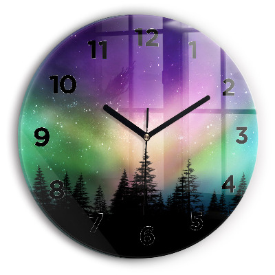 Egyedi üvegóra kerek 30 cm Sarki fény