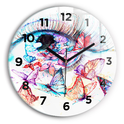 Egyedi üvegóra kerek 30 cm Színes pillangószem