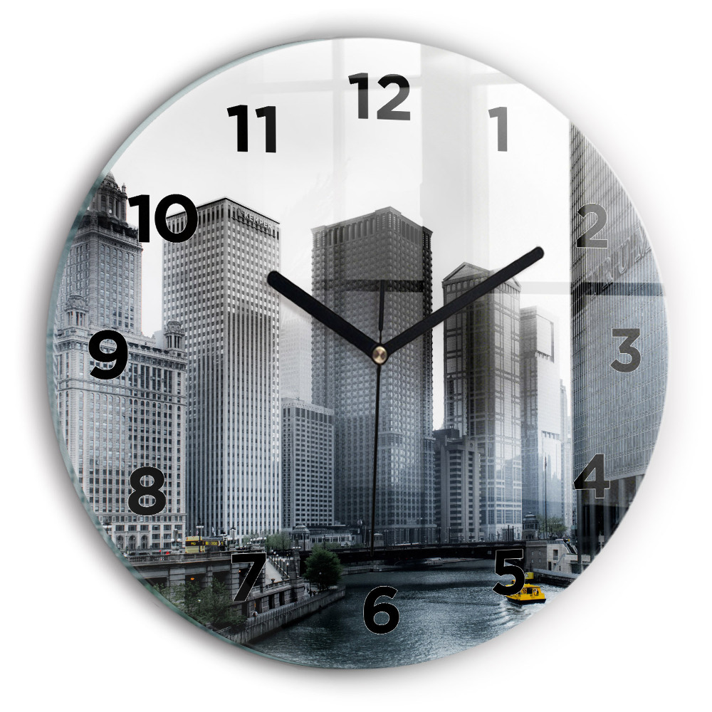 Fali üvegóra kerek 30 cm A város panorámája