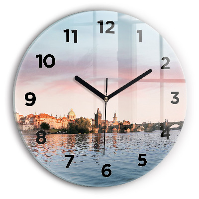 Fali üvegóra kerek 30 cm Károly-híd Prágában