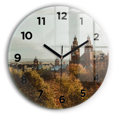 Egyedi üvegóra kerek 30 cm Művészeti galéria Glasgow-ban