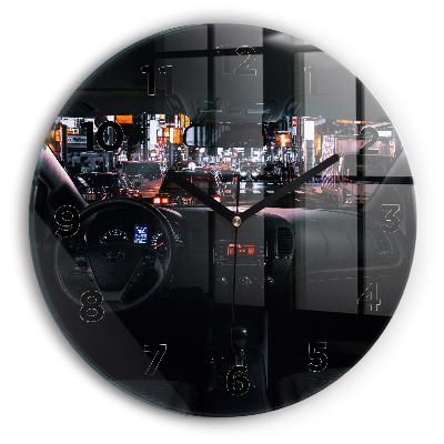 Kerek fali üvegóra 30 cm Autó Tokióban