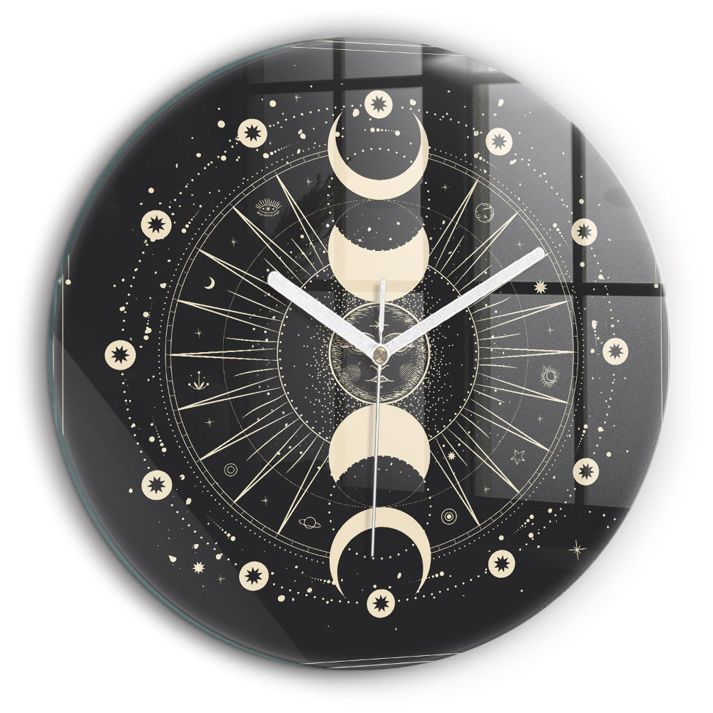 Egyedi üvegóra kerek 60x60 Holdak és napok