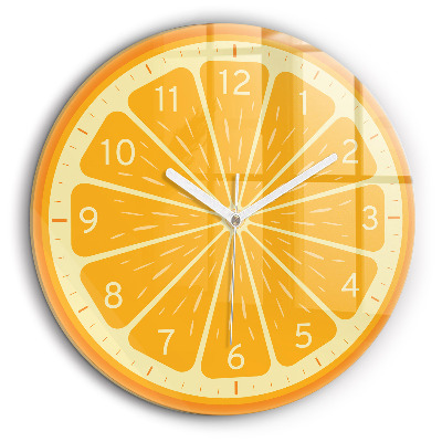 Kerek üvegóra 60x60 Lédús narancs