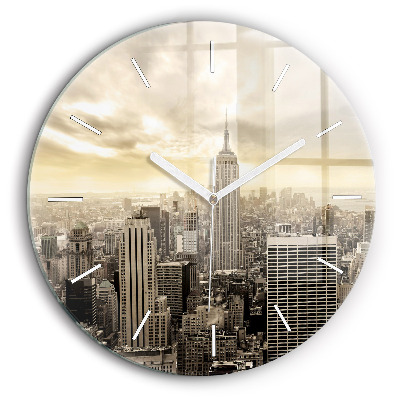 Egyedi üvegóra kerek 60 cm Felhőkarcoló New Yorkban