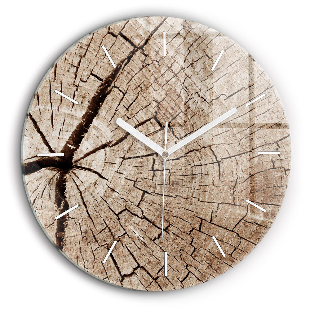 Egyedi üvegóra kerek 60 cm Régi fatörzs