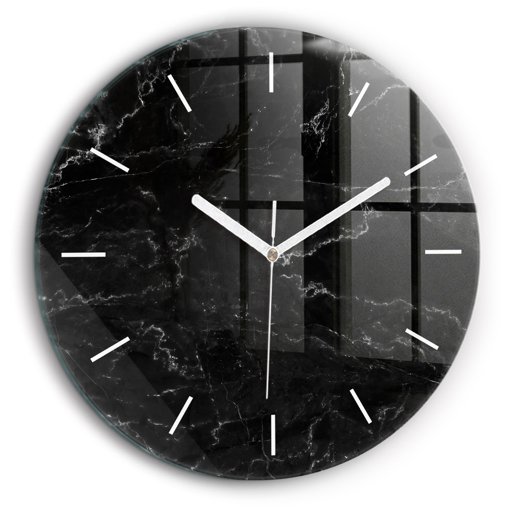 Kerek falióra 60 cm Fekete márvány