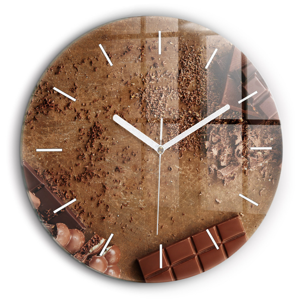 Egyedi üvegóra kerek 60 cm Csokoládé