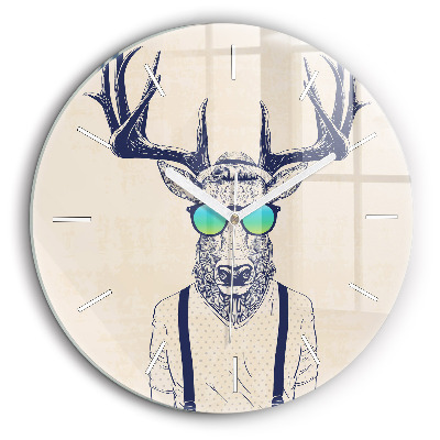 Fali üvegóra kerek 60 cm Absztrakt szarvas
