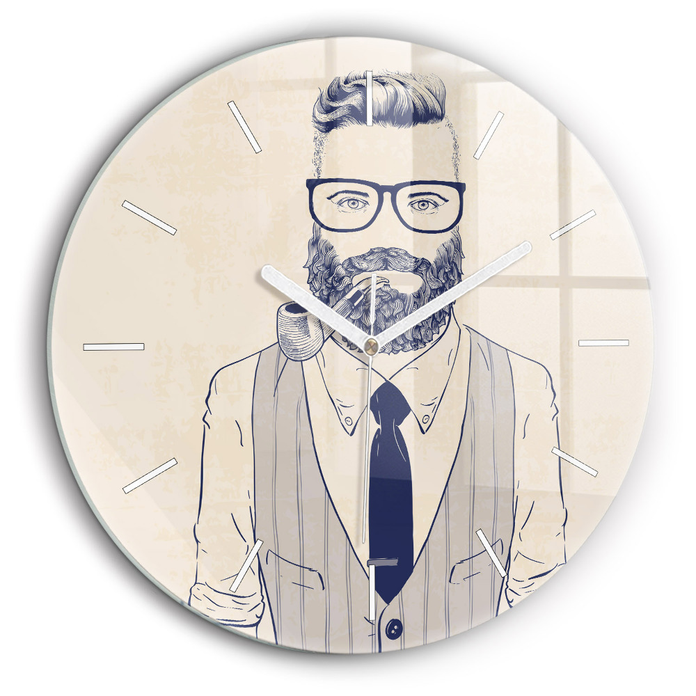 Kerek üvegóra 60 cm Szakállas férfi