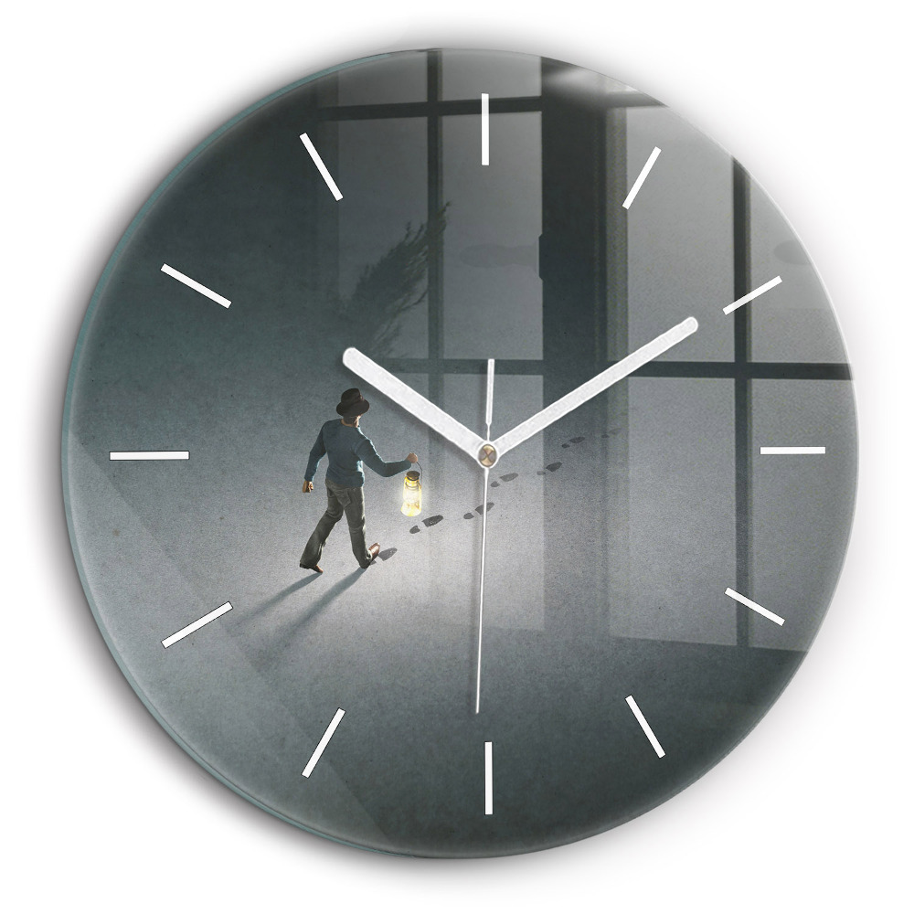 Kerek falióra 60 cm Vándor a sötétben