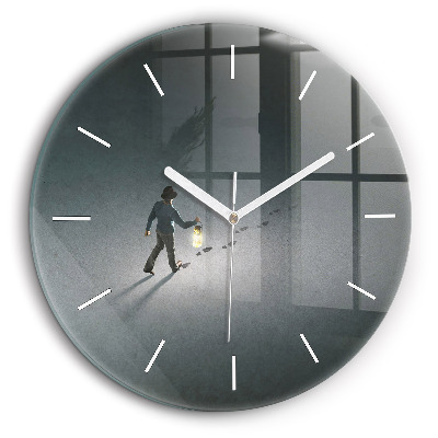 Kerek falióra 60 cm Vándor a sötétben