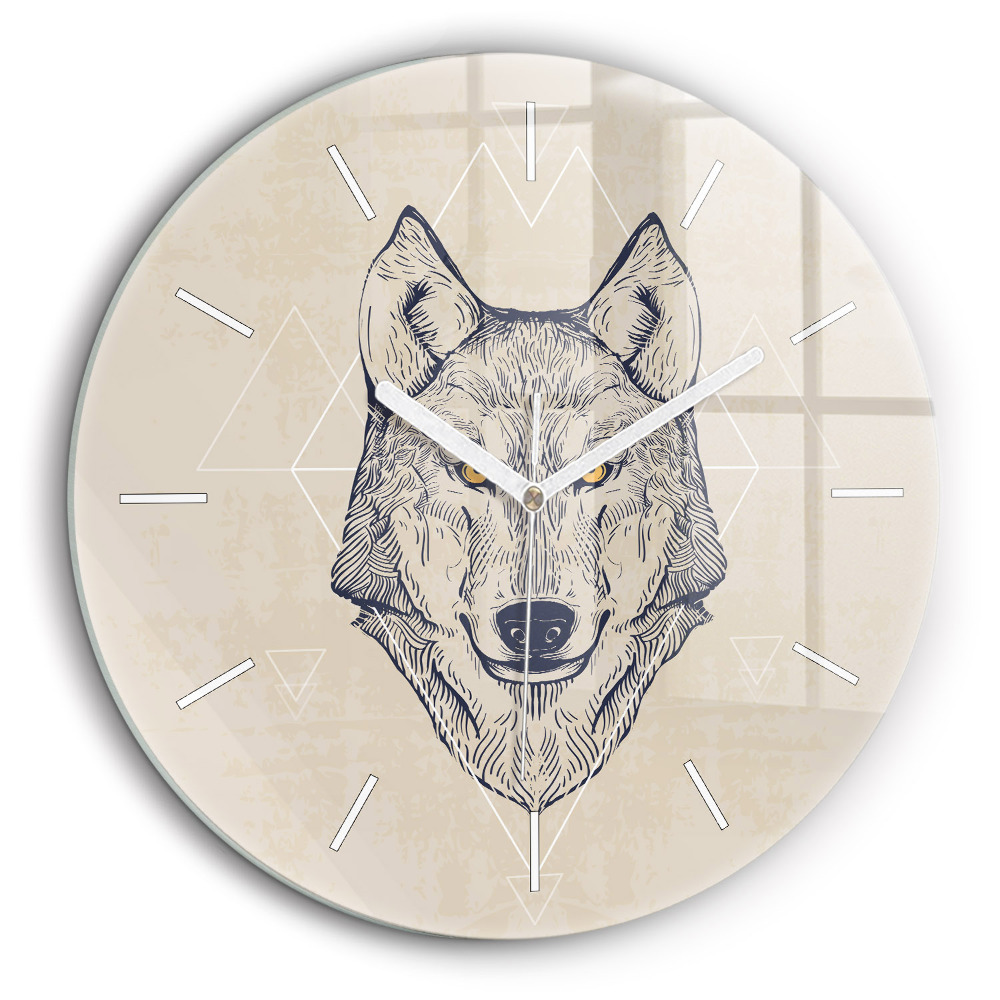 Kerek falióra 60 cm Farkas fej