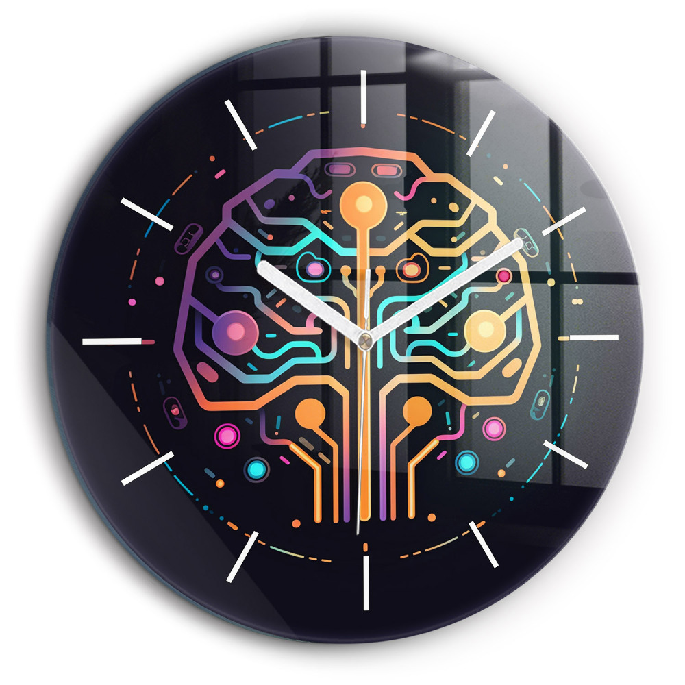 Kerek üvegóra 60 cm Színes absztrakció