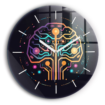 Kerek üvegóra 60 cm Színes absztrakció