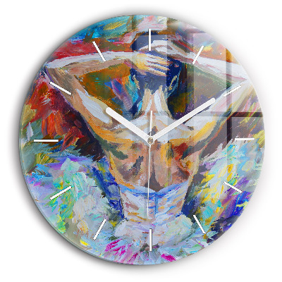 Fali üvegóra kerek 60 cm Festett balerina