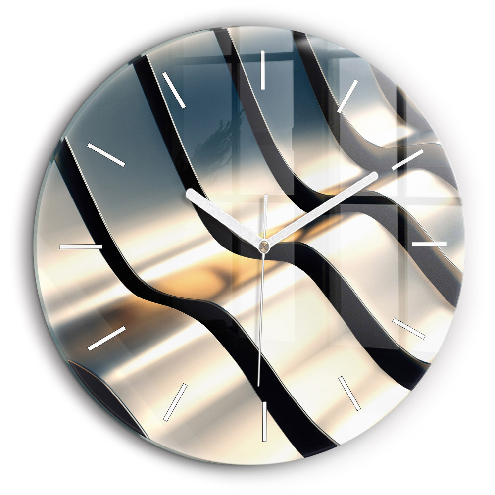 Fali üvegóra kerek 60 cm Kék vonalak