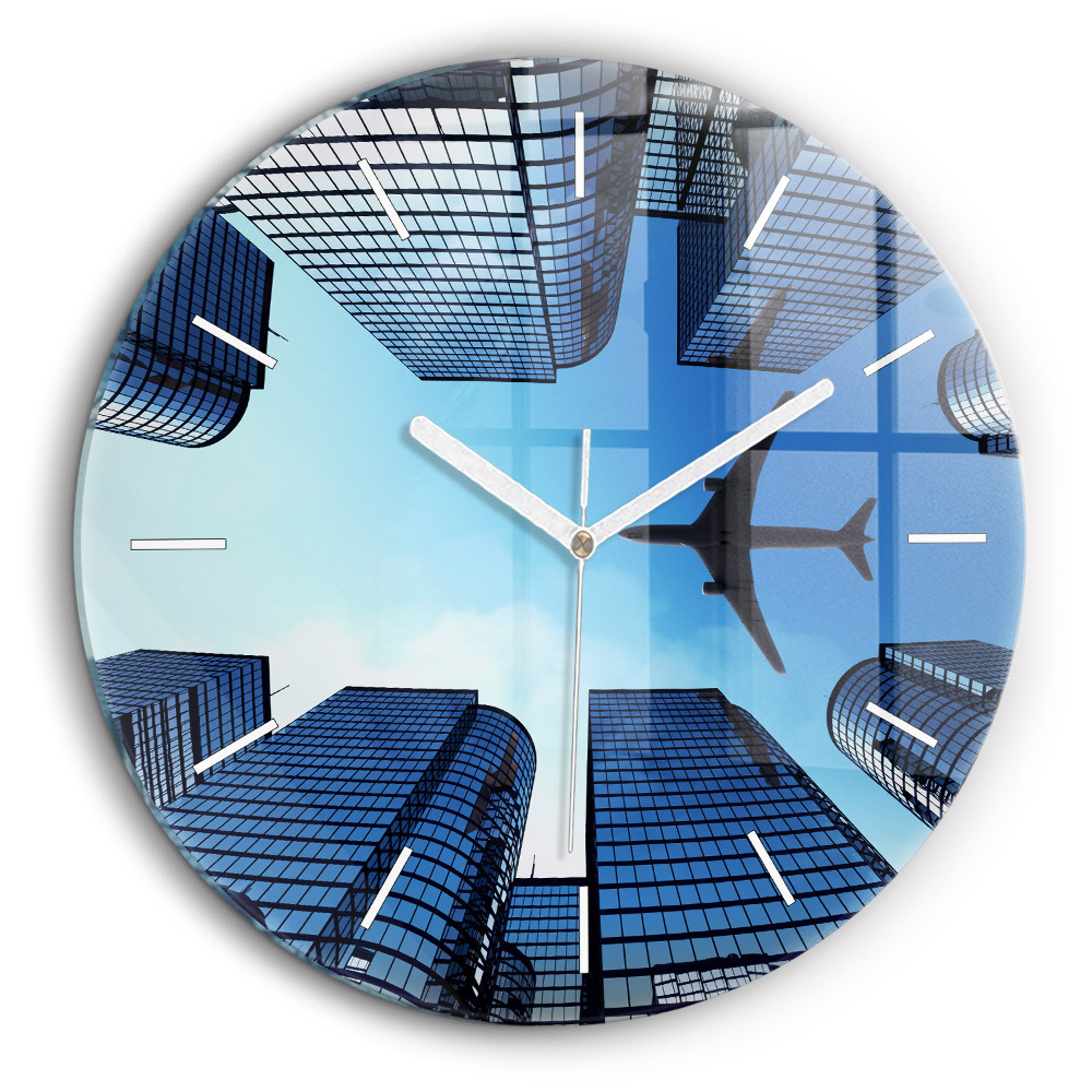 Kerek üvegóra 60 cm Repülőgép épületek felett