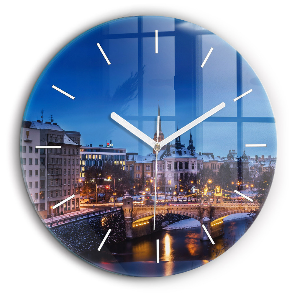 Kerek fali üvegóra 60 cm Pilseni panoráma