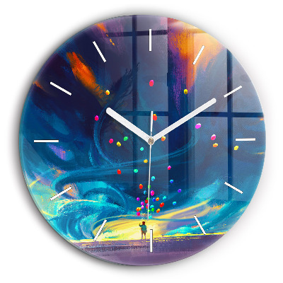 Kerek fali üvegóra 60 cm Gyermek és léggömbök