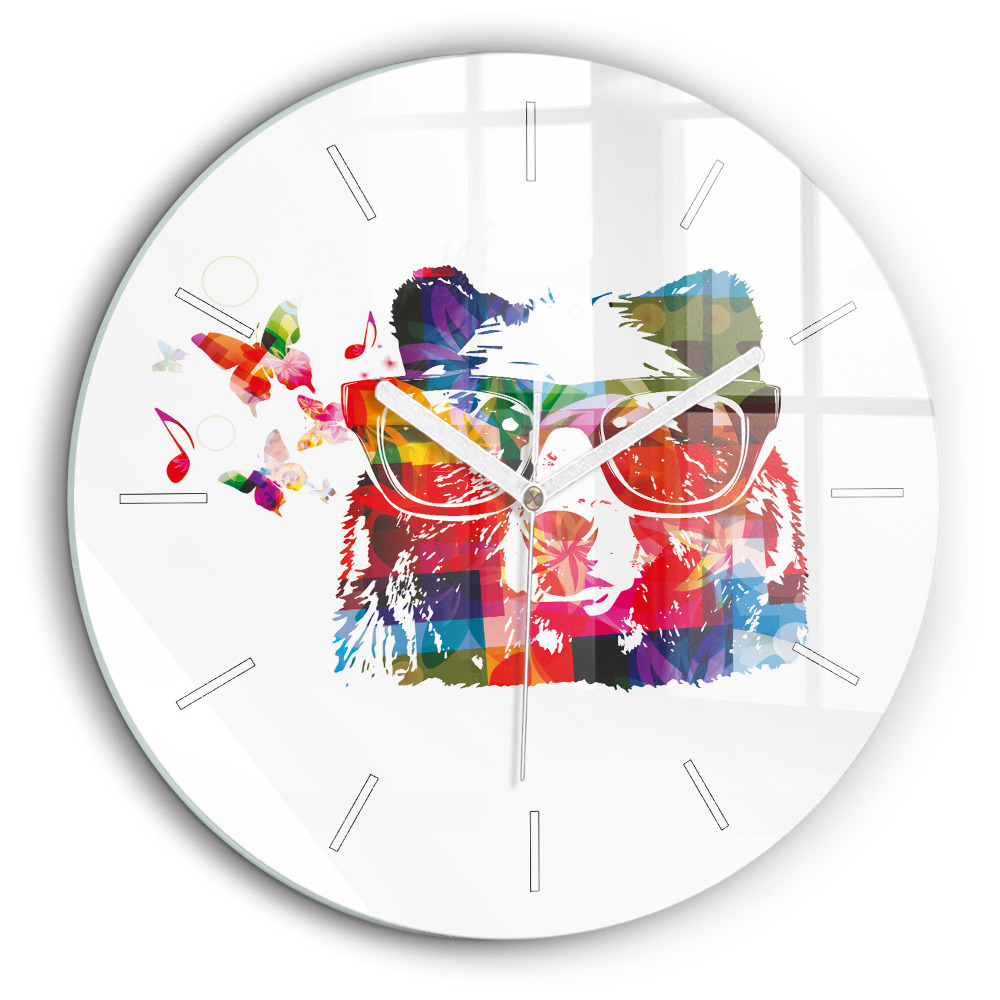 Egyedi üvegóra kerek 60 cm Medvefej