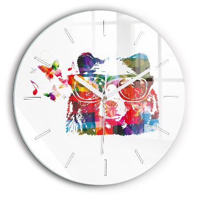 Egyedi üvegóra kerek 60 cm Medvefej