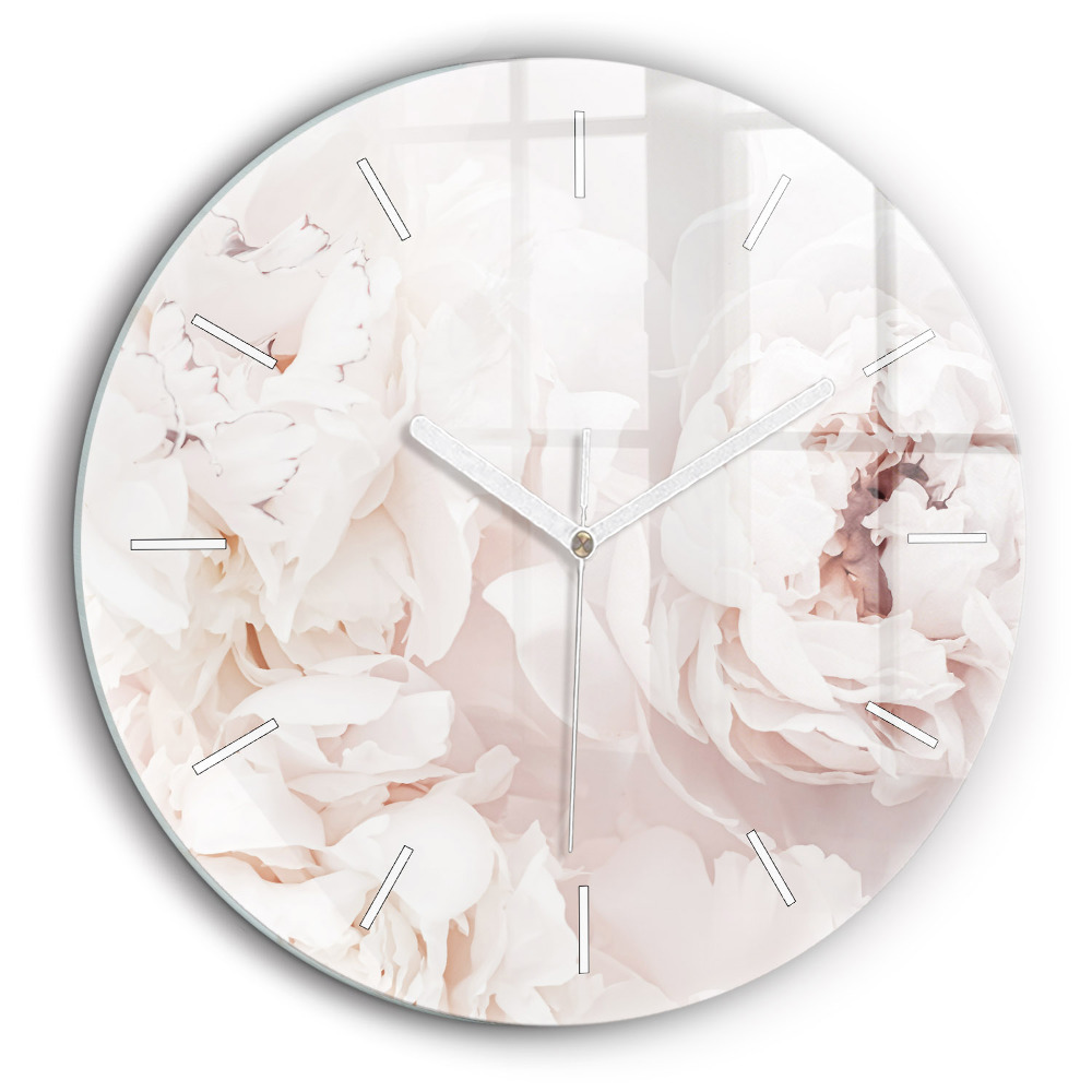 Kerek fali üvegóra 60 cm Bazsarózsa virágok