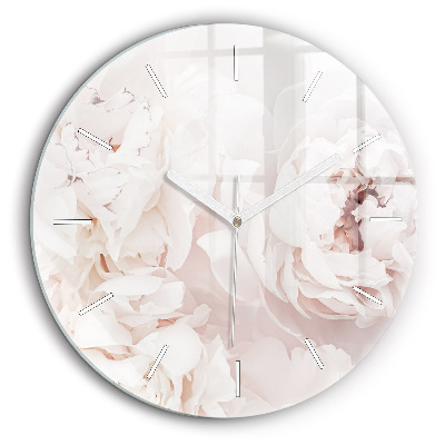 Kerek fali üvegóra 60 cm Bazsarózsa virágok