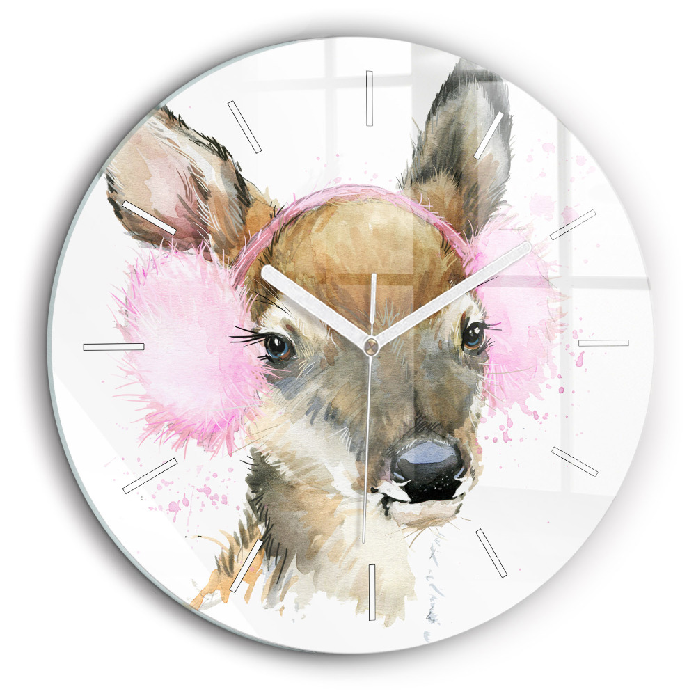 Fali üvegóra kerek 60 cm Erdei szarvas