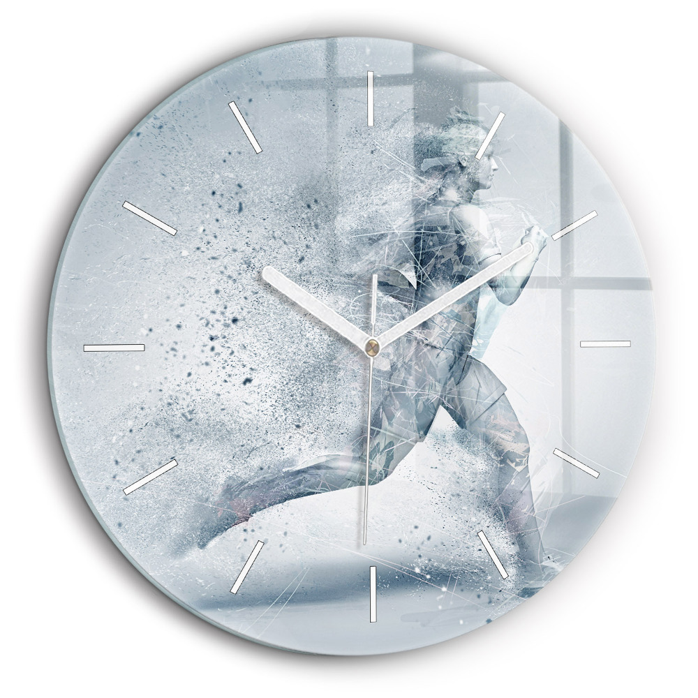 Kerek fali üvegóra 60 cm Futó ember