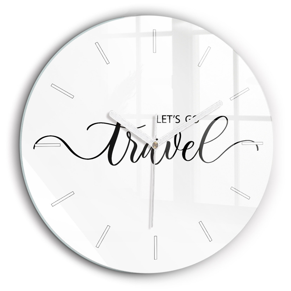 Fali üvegóra kerek 60 cm Utazás felirat