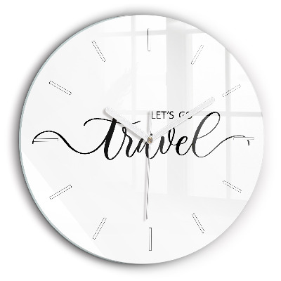 Fali üvegóra kerek 60 cm Utazás felirat