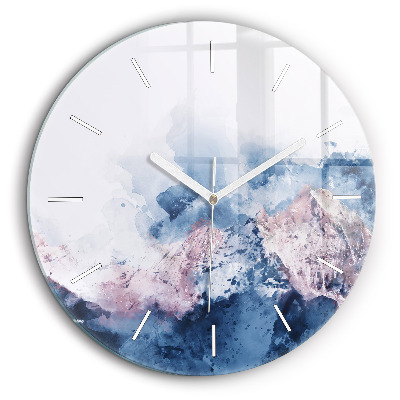 Egyedi üvegóra kerek 60 cm Absztrakt hegyvonulatok